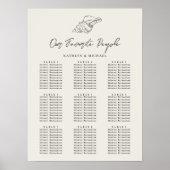 Seashell Beach Ocean Wedding 9 Table Seating Chart Poster (Vorne)