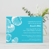 Seashell Beach Party Einladung (Stehend Vorderseite)