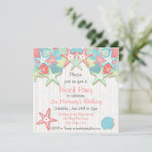 Seashell Beach Party Einladungen (Stehend Vorderseite)