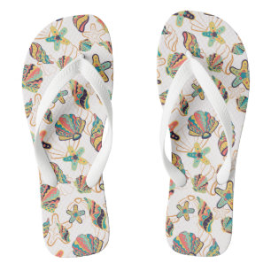 Seashell Beach Pattern Badesandalen