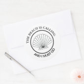 Seashell Beach ruft Custom an Runder Aufkleber (Umschlag)