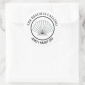 Seashell Beach ruft Custom an Runder Aufkleber (Tasche)
