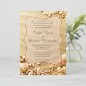 Seashell Beach Sand 12x18 Wedding Einladung (Stehend Vorderseite)