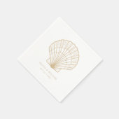 Seashell Beach Sand Beige Wedding Serviette (Ecke)