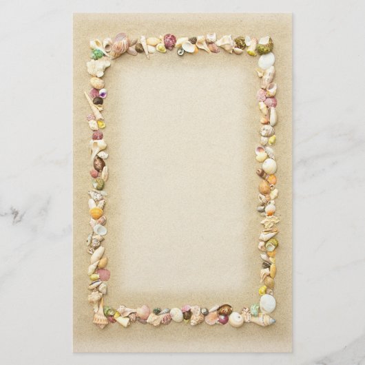 Seashell Beach Sand Border Briefpapier (Vorderseite)