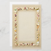 Seashell Beach Sand Border Briefpapier (Vorne/Hinten)