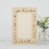 Seashell Beach Sand Border Briefpapier (Stehend Vorderseite)