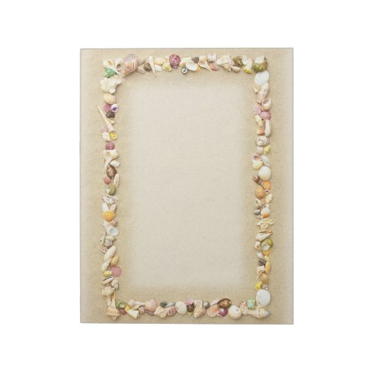 Seashell Beach Sand Border Notizblock (Rotiert)