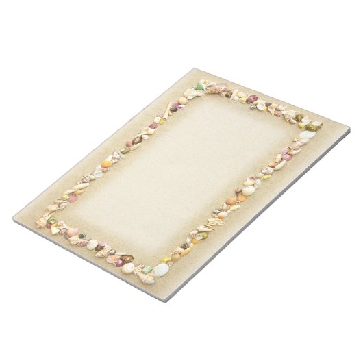 Seashell Beach Sand Border Notizblock (angewinkelt)