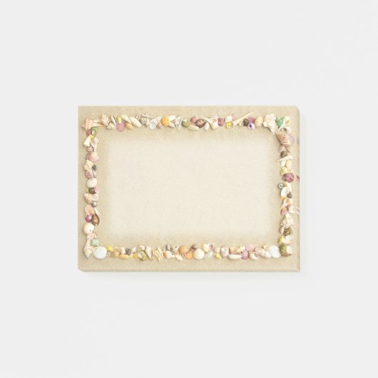 Seashell Beach Sand Border Post-it Klebezettel (Vorderseite)