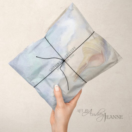 Seashell Beach Sand Pastel Blue Wave Decoupage Seidenpapier