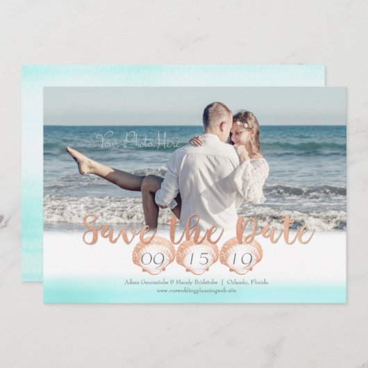 Seashell Beach Save the Date (Vorne/Hinten)