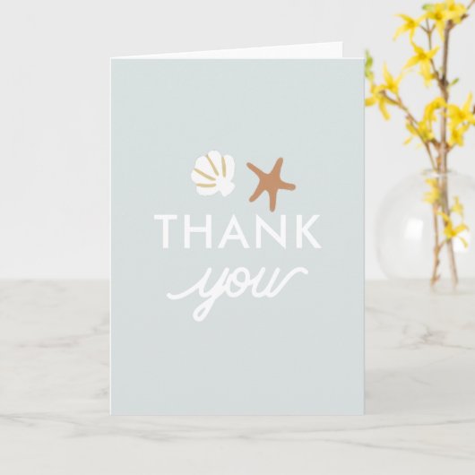 Seashell Beach Starfish Niedlich Vielen Dank Karte (Gelbe Blume)