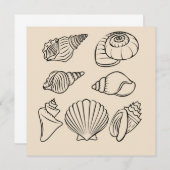 Seashell, Beach Stationery Flat Note Card Mitteilungskarte (Vorne/Hinten)