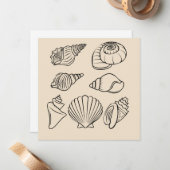 Seashell, Beach Stationery Flat Note Card Mitteilungskarte (Vorderseite/Rückseite Beispiel)