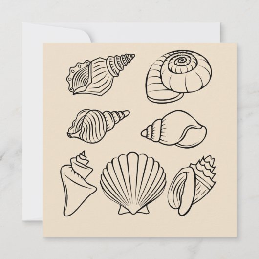 Seashell, Beach Stationery Flat Note Card Mitteilungskarte (Vorderseite)