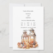 Seashell Beach Summer Decor Lanterns Wedding Einladung (Vorderseite)