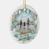 Seashell Beach Tropischer Kranz mit Foto Keramik Ornament (Rechts)