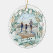 Seashell Beach Tropischer Kranz mit Foto Keramik Ornament (Links)