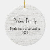 Seashell Beach Tropischer Kranz mit Foto Keramik Ornament (Hinten)