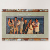 Seashell Beach Vacation Family Foto Puzzle (Horizontal)