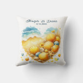 Seashell Beach Valentine Anniversary Names Kissen (Rückseite)
