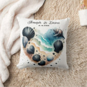 Seashell Beach Valentine Anniversary Names Kissen (Decke)