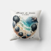 Seashell Beach Valentine Anniversary Names Kissen (Rückseite)