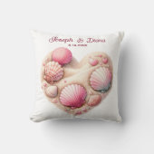 Seashell Beach Valentine Anniversary Names Kissen (Vorderseite)