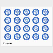 Seashell Beach Wedding Blue White CUSTOM Runder Aufkleber (Blatt)