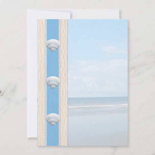Seashell Beach Wedding Einladung (Rückseite)