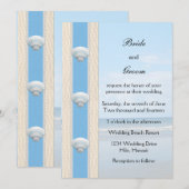 Seashell Beach Wedding Einladung (Vorne/Hinten)