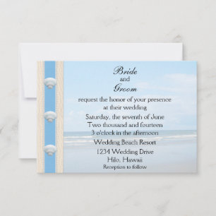 Seashell Beach Wedding Einladung