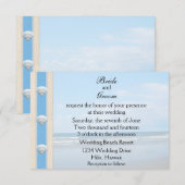 Seashell Beach Wedding Einladung (Vorne/Hinten)