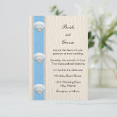 Seashell Beach Wedding Einladung (Stehend Vorderseite)