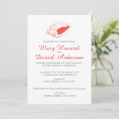 Seashell Beach Wedding Einladung (Korallen) (Stehend Vorderseite)