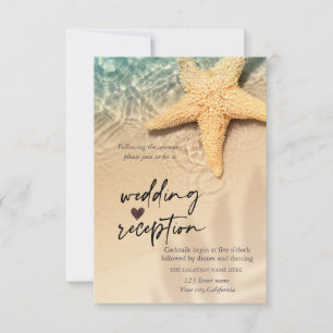 Seashell Beach Wedding Empfang Einladung