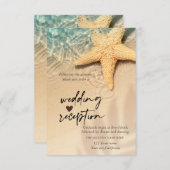 Seashell Beach Wedding Empfang Einladung (Vorne/Hinten)
