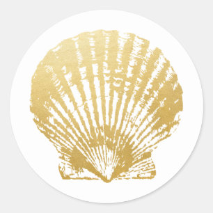 Seashell Beach Wedding Favor & Invitation Stickers