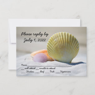 Seashell Beach Wedding Respond Cards RSVP Karte