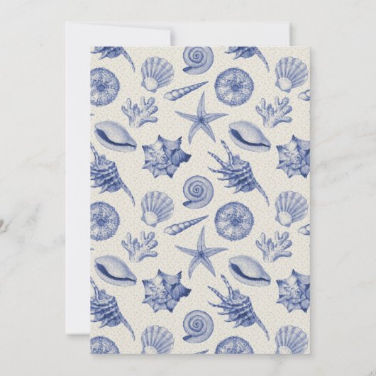 Seashell Beach Wedding Save The Date (Rückseite)