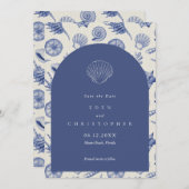Seashell Beach Wedding Save The Date (Vorne/Hinten)