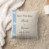 Seashell Beach Wedding Save the Date Kissen (Decke)