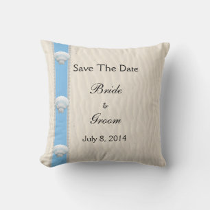 Seashell Beach Wedding Save the Date Kissen