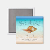 Seashell Beach Wedding Save the Date Magnet (Vorderseite/Rückseite)