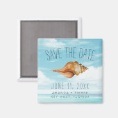 Seashell Beach Wedding Save the Date Magnet (Vorderseite/Rückseite)