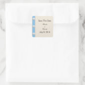 Seashell Beach Wedding Save the Date Quadratischer Aufkleber (Tasche)