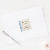 Seashell Beach Wedding Save the Date Quadratischer Aufkleber (Umschlag)