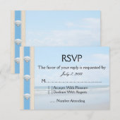 Seashell Beach Wedding UAWG RSVP Karte (Vorne/Hinten)