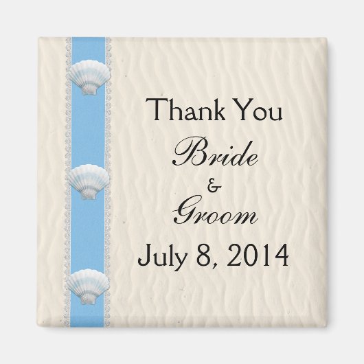 Seashell Beach Wedding Vielen Dank Magnet (Vorne)